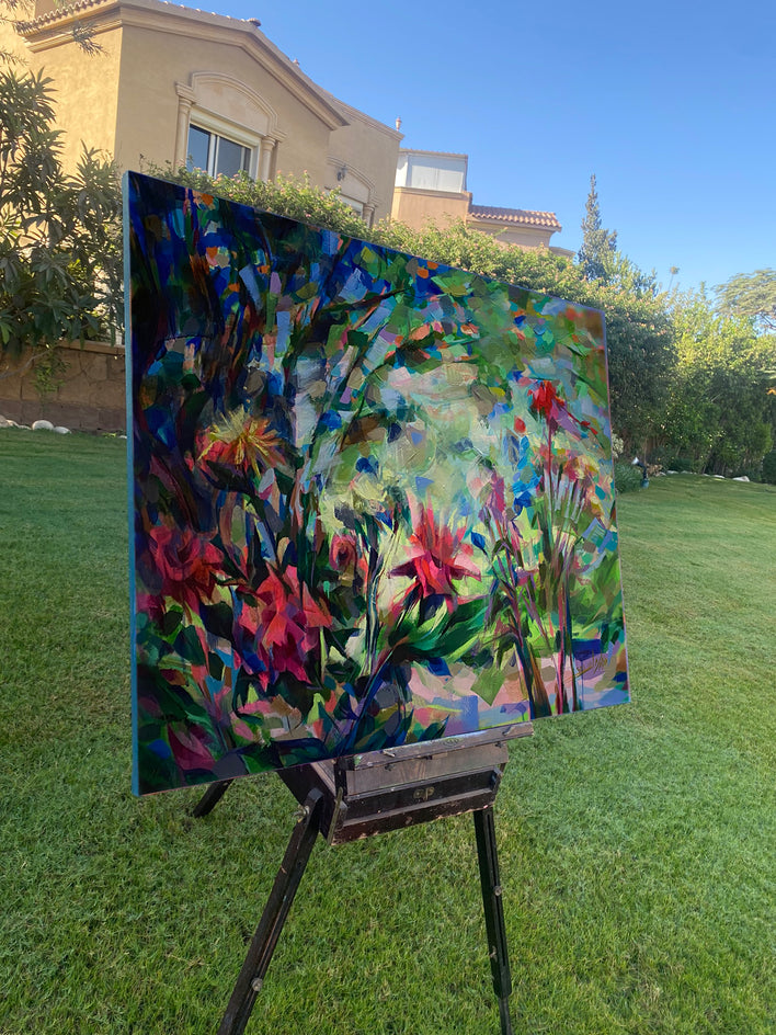 All Blues by Dowa Hattem |  Side View of Artwork 