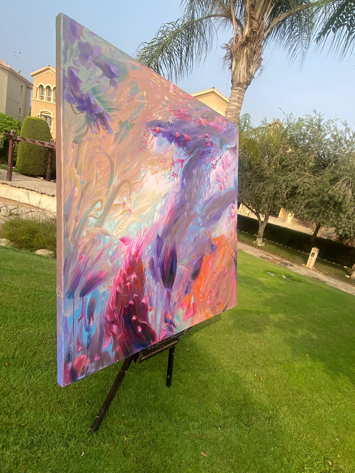 A Cloud of Flowers by Dowa Hattem |  Side View of Artwork 