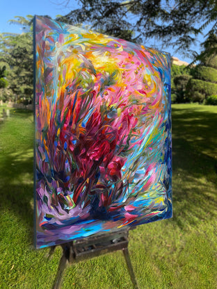Original art for sale at UGallery.com | Flower Storm by Dowa Hattem | $2,000 | oil painting | 39.37' h x 31.49' w | photo 2