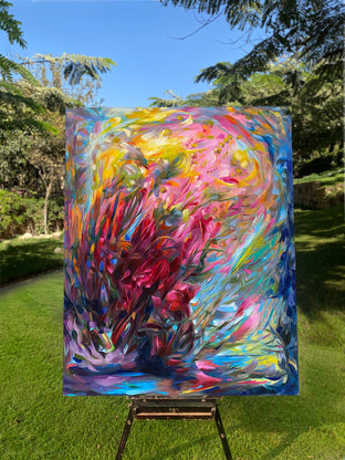 Original art for sale at UGallery.com | Flower Storm by Dowa Hattem | $2,000 | oil painting | 39.37' h x 31.49' w | photo 3