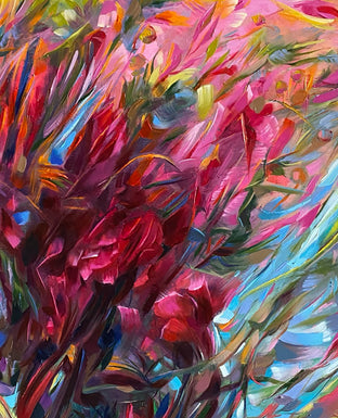 Original art for sale at UGallery.com | Flower Storm by Dowa Hattem | $2,000 | oil painting | 39.37' h x 31.49' w | photo 4