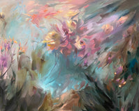 Original art for sale at UGallery.com | Mozart Piano Sonata by Dowa Hattem | $2,100 | oil painting | 31.49' h x 39.37' w | thumbnail 1