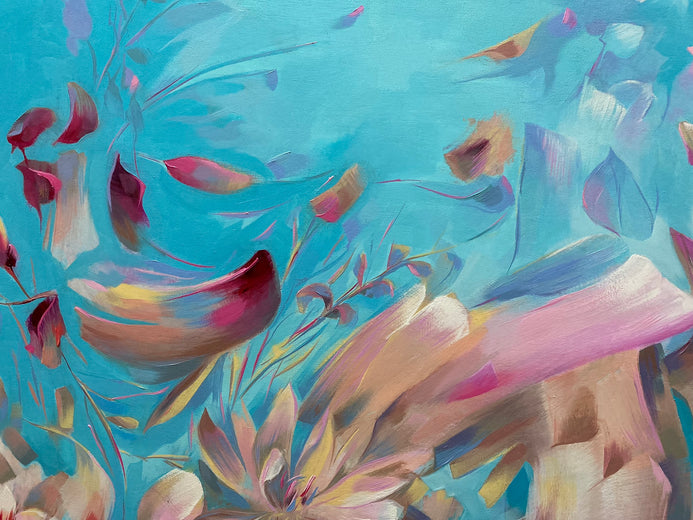 Positive Vibes by Dowa Hattem |   Closeup View of Artwork 