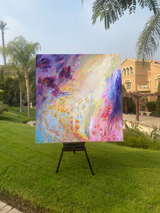 Original art for sale at UGallery.com | Torrent of Dreams by Dowa Hattem | $2,900 | oil painting | 55.1' h x 55.12' w | photo 2
