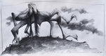 Original art for sale at UGallery.com | Shame Faced Crab by Drew McSherry | $275 | charcoal drawing | 8.12' h x 15.37' w | thumbnail 1