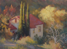 Original art for sale at UGallery.com | House on Mingus Mountain by Sherri Aldawood | $350 | oil painting | 9' h x 12' w | thumbnail 1