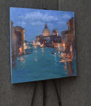 Original art for sale at UGallery.com | View from the Accademia Bridge by Oksana Johnson | $3,500 | oil painting | 36' h x 36' w | photo 3