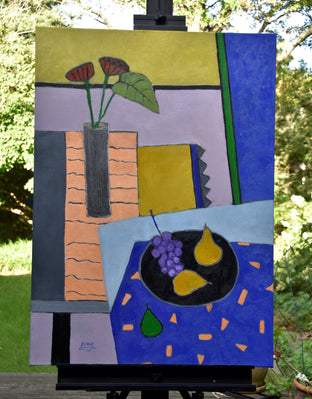 Original art for sale at UGallery.com | One Green Pear by Feng Biddle | $1,550 | oil painting | 36' h x 26' w | photo 3