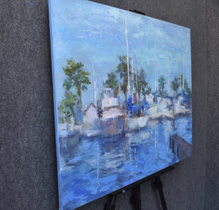 Resting Boats by Oksana Johnson |  Side View of Artwork 