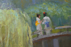 Original art for sale at UGallery.com | Conversation by Oksana Johnson | $1,025 | oil painting | 16' h x 20' w | thumbnail 4