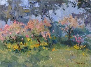 Original art for sale at UGallery.com | Blossoming Trees by Oksana Johnson | $650 | oil painting | 9' h x 12' w | photo 1