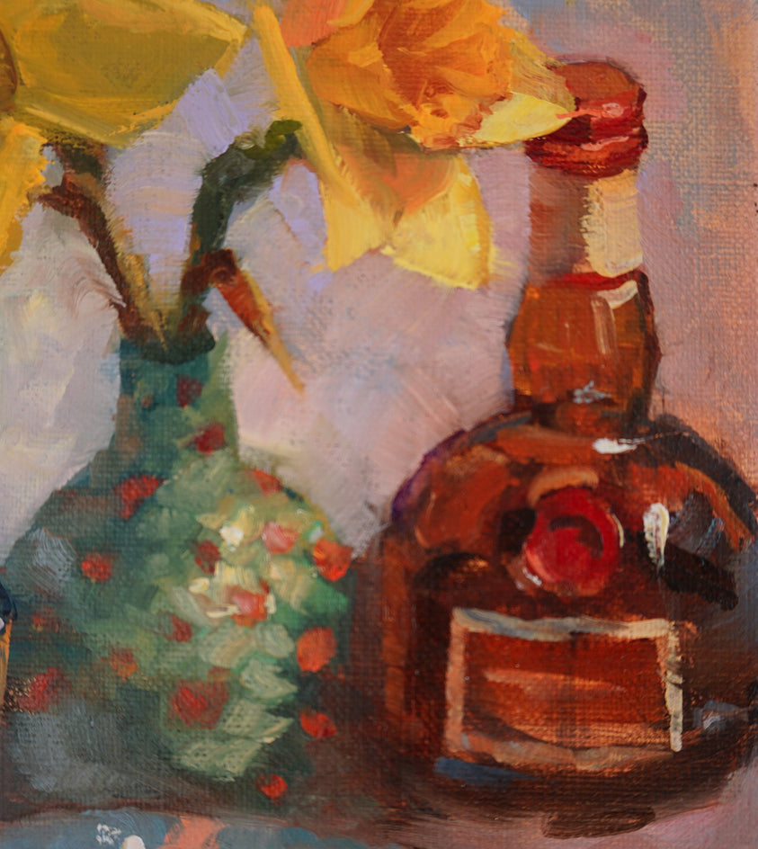 Daffodils with Macaron and Grand Marnier by Jonelle Summerfield |  Closeup View of Artwork 