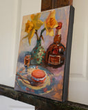 Original art for sale at UGallery.com | Daffodils with Macaron and Grand Marnier by Jonelle Summerfield | $325 | oil painting | 8' h x 6' w | thumbnail 2