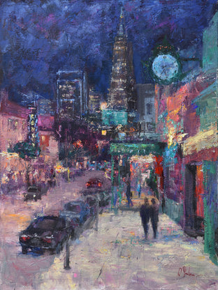 Original art for sale at UGallery.com | Out for an Evening Walk by Oksana Johnson | $1,650 | oil painting | 24' h x 18' w | photo 1