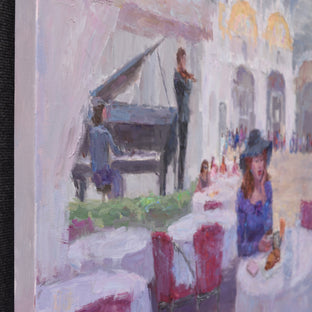 Original art for sale at UGallery.com | Breakfast on Piazza San Marco by Oksana Johnson | $3,175 | oil painting | 32' h x 32' w | photo 2