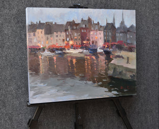 Evening in a Harbor by Oksana Johnson |  Context View of Artwork 
