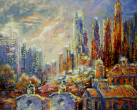 Original art for sale at UGallery.com | City of Angels by Tatiana Iliina | $1,750 | acrylic painting | 24' h x 30' w | thumbnail 1