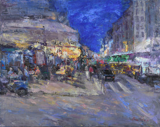 Original art for sale at UGallery.com | Evening on Montmartre by Oksana Johnson | $1,425 | oil painting | 16' h x 20' w | photo 1