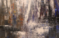 Original art for sale at UGallery.com | Urban Ramparts by Tatiana Iliina | $3,050 | acrylic painting | 36' h x 36' w | thumbnail 3