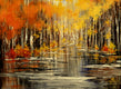Original art for sale at UGallery.com | Rustic River by Tatiana Iliina | $1,500 | acrylic painting | 24' h x 24' w | thumbnail 4