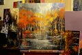 Original art for sale at UGallery.com | Rustic River by Tatiana Iliina | $1,500 | acrylic painting | 24' h x 24' w | thumbnail 2
