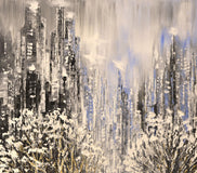 Original art for sale at UGallery.com | Merry and Bright by Tatiana Iliina | $675 | acrylic painting | 20' h x 16' w | thumbnail 3