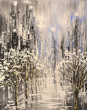 Original art for sale at UGallery.com | Merry and Bright by Tatiana Iliina | $675 | acrylic painting | 20' h x 16' w | thumbnail 1