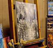 Original art for sale at UGallery.com | Merry and Bright by Tatiana Iliina | $675 | acrylic painting | 20' h x 16' w | thumbnail 2