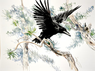 Flying Raven in the Woods by Suren Nersisyan |  Artwork Main Image 
