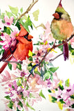 Original art for sale at UGallery.com | Cardinals and Cherry Blossom by Suren Nersisyan | $400 | watercolor painting | 24' h x 18' w | thumbnail 3