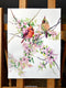 Original art for sale at UGallery.com | Cardinals and Cherry Blossom by Suren Nersisyan | $400 | watercolor painting | 24' h x 18' w | thumbnail 2