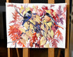 Original art for sale at UGallery.com | American Robins and Fall Foliage by Suren Nersisyan | $500 | watercolor painting | 18' h x 24' w | thumbnail 2
