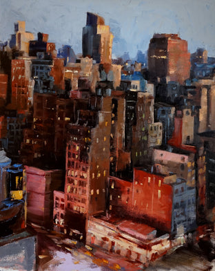 Dusk in Manhattan by Jonelle Summerfield |  Side View of Artwork 