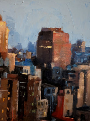 Original art for sale at UGallery.com | Dusk in Manhattan by Jonelle Summerfield | $950 | oil painting | 30' h x 24' w | photo 4