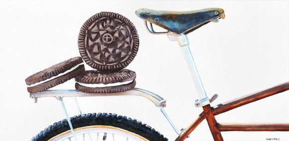 watercolor painting by Dwight Smith titled Cookie Ride