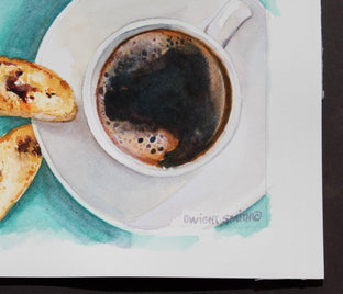 First Breakfast Somewhere by Dwight Smith |  Side View of Artwork 