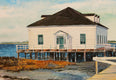 Original art for sale at UGallery.com | Boathouse Sunrise by Dwight Smith | $400 | watercolor painting | 10.5' h x 13.5' w | thumbnail 4