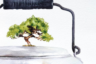 Original art for sale at UGallery.com | Tea Tree by Dwight Smith | $375 | watercolor painting | 7' h x 10' w | photo 4