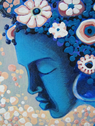 Original art for sale at UGallery.com | Peaceful by Diana Elena Chelaru | $350 | mixed media artwork | 10' h x 8' w | photo 4