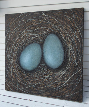 Original art for sale at UGallery.com | Each Must Enter The Nest by Jennifer Ross | $3,500 | mixed media artwork | 40' h x 40' w | photo 3