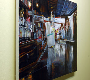 Original art for sale at UGallery.com | Early Afternoon Bar Flies by Onelio Marrero | $675 | oil painting | 16' h x 20' w | photo 1