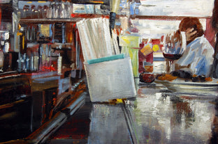 Original art for sale at UGallery.com | Early Afternoon Bar Flies by Onelio Marrero | $675 | oil painting | 16' h x 20' w | photo 3