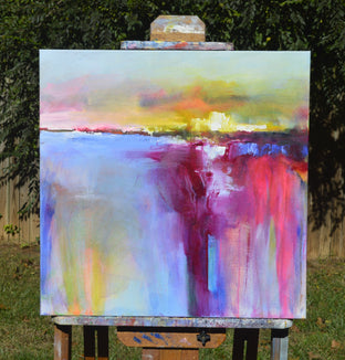 Original art for sale at UGallery.com | Landscape Abstraction - The Sun Rising by Patrick O’Boyle | $750 | acrylic painting | 24' h x 24' w | photo 3