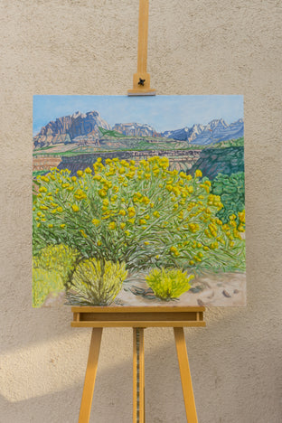 Original art for sale at UGallery.com | Zion View by Crystal DiPietro | $3,100 | oil painting | 35.5' h x 35.5' w | photo 3