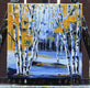 Original art for sale at UGallery.com | Birches in Blue by Lisa Elley | $300 | oil painting | 10' h x 10' w | thumbnail 4