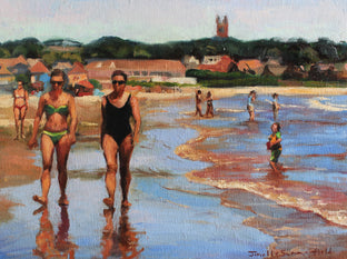 Original art for sale at UGallery.com | Easton's Beach of Newport by Jonelle Summerfield | $575 | oil painting | 12' h x 16' w | photo 1