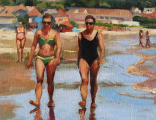 Original art for sale at UGallery.com | Easton's Beach of Newport by Jonelle Summerfield | $575 | oil painting | 12' h x 16' w | photo 3