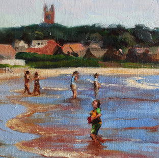 Original art for sale at UGallery.com | Easton's Beach of Newport by Jonelle Summerfield | $575 | oil painting | 12' h x 16' w | photo 4
