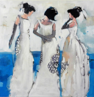 Original art for sale at UGallery.com | Elegant Blue by Mary Pratt | $3,575 | oil painting | 48' h x 48' w | photo 1