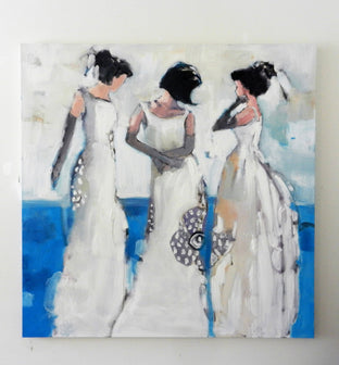 Original art for sale at UGallery.com | Elegant Blue by Mary Pratt | $3,575 | oil painting | 48' h x 48' w | photo 3